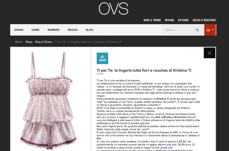 Kristina Ti per OVSindustry | Nasce la collezione”Ti per Te”