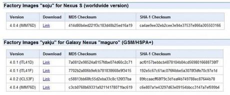 Rilasciate le ROM per Galaxy Nexus e Nexus 2