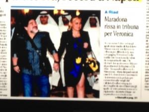 Foto,ecco la prima pagina del “Il Mattino” dedicata a Maradona, che si è reso protagonista di un episodio visionate..