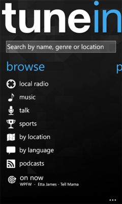 TuneIn Radio si aggiorna alla v2.2.0