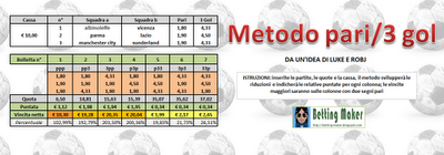 Metodo pari/3 gol per oggi
