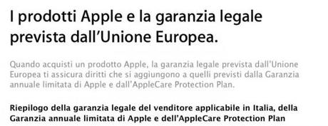 Apple e la garanzia, la società di Cupertino si adatta alle normative UE!!!