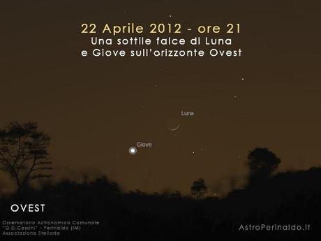 La Luna e Giove molto vicini al tramonto il 22 Aprile: altro evento stellare da osservare!