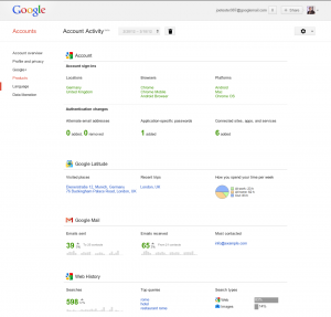Google presenta Account Activity: visualizziamo tutte le nostre attività sulla rete in un report