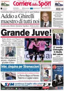 Ecco le prime pag del Corriere dello Sport, Gazzetta e Tuttosport.