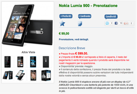 Schermata 2012 04 02 a 15.38.20 Iniziano i Pre Order per i nuovi Nokia Lumia 900, Lumia 610 e 808 PureView !