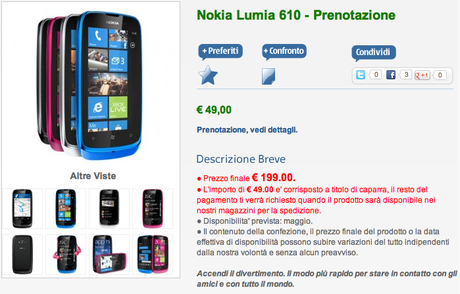 Schermata 2012 04 02 a 15.46.15 Iniziano i Pre Order per i nuovi Nokia Lumia 900, Lumia 610 e 808 PureView !